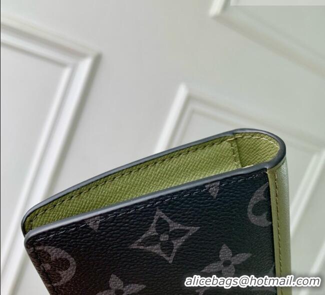Best Quality Louis Vuitton Brazza Wallet in Monogram Eclipse Canvas M28815 Khaki Green/Black 2026