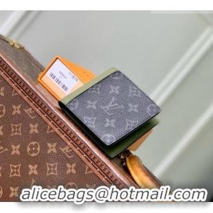 Pretty Style Louis Vuitton Slender Wallet in Monogram Eclipse Canvas M28644 Khaki Green/Black 2026