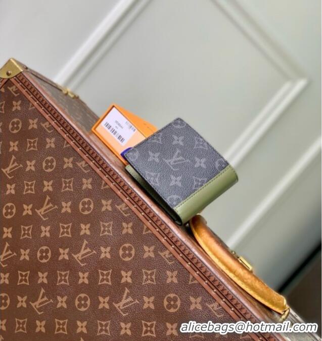 Pretty Style Louis Vuitton Slender Wallet in Monogram Eclipse Canvas M28644 Khaki Green/Black 2026