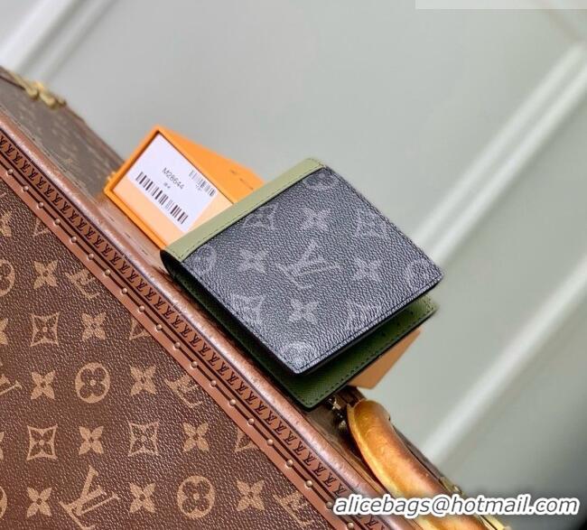Pretty Style Louis Vuitton Slender Wallet in Monogram Eclipse Canvas M28644 Khaki Green/Black 2026