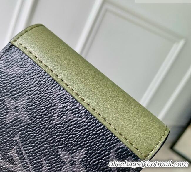 Pretty Style Louis Vuitton Slender Wallet in Monogram Eclipse Canvas M28644 Khaki Green/Black 2026