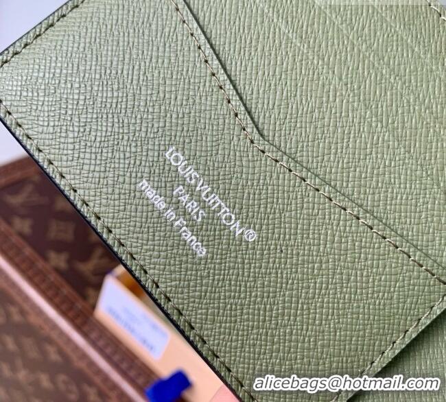 Pretty Style Louis Vuitton Slender Wallet in Monogram Eclipse Canvas M28644 Khaki Green/Black 2026
