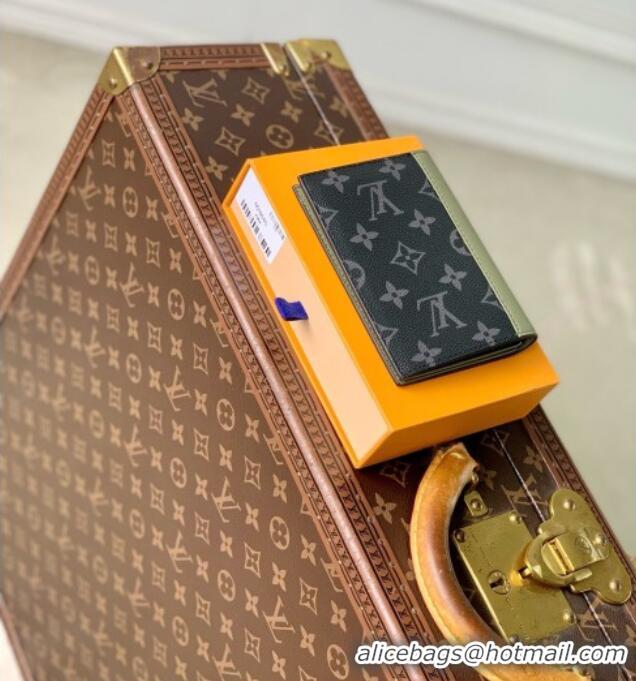 Best Price Louis Vuitton Passport Cover in Monogram Eclipse Canvas M28640 Khaki Green/Black 2026