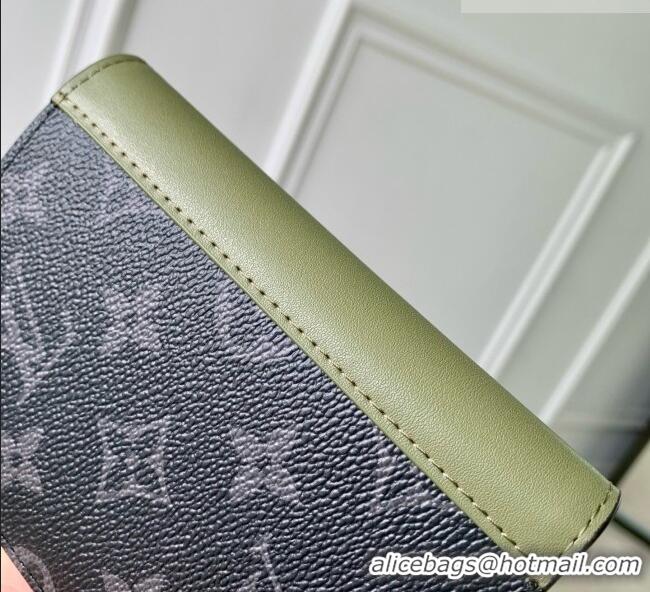Best Price Louis Vuitton Passport Cover in Monogram Eclipse Canvas M28640 Khaki Green/Black 2026