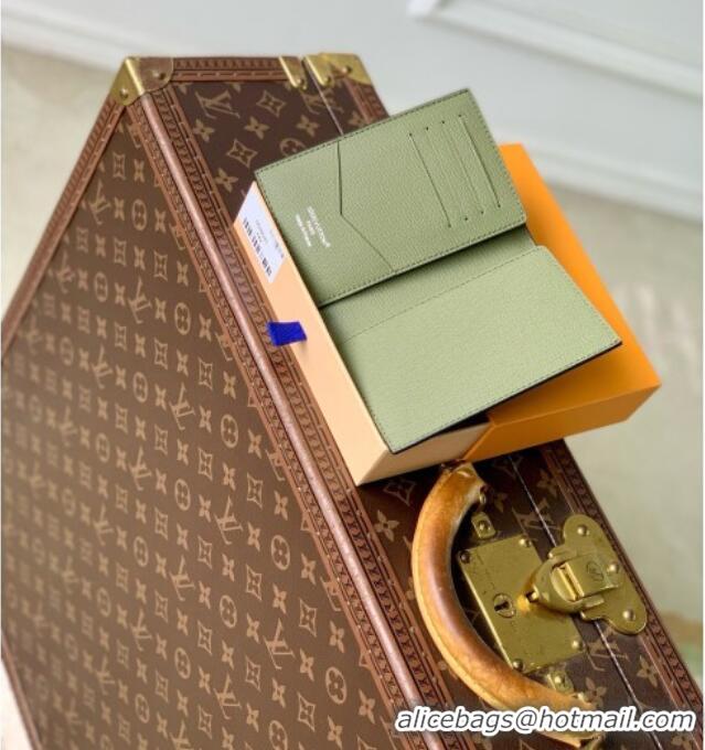 Best Price Louis Vuitton Passport Cover in Monogram Eclipse Canvas M28640 Khaki Green/Black 2026