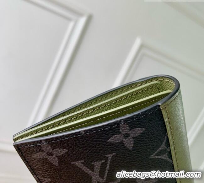 Best Price Louis Vuitton Passport Cover in Monogram Eclipse Canvas M28640 Khaki Green/Black 2026