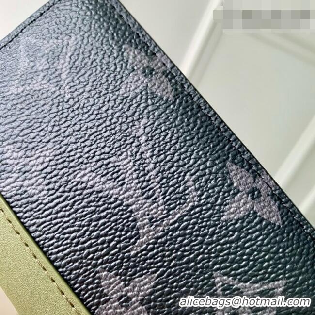 Top Grade Louis Vuitton Pocket Organizer in Monogram Eclipse Canvas M28642 Khaki Green/Black 2026
