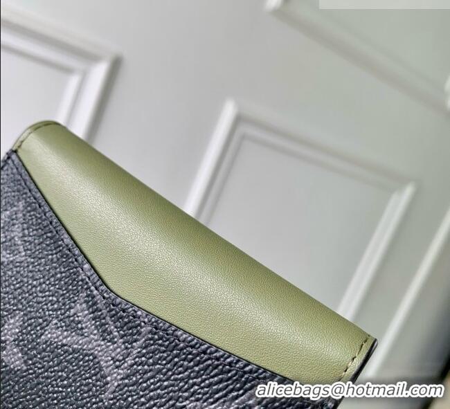Top Grade Louis Vuitton Pocket Organizer in Monogram Eclipse Canvas M28642 Khaki Green/Black 2026