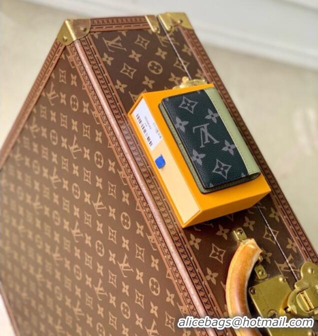 Top Grade Louis Vuitton Pocket Organizer in Monogram Eclipse Canvas M28642 Khaki Green/Black 2026