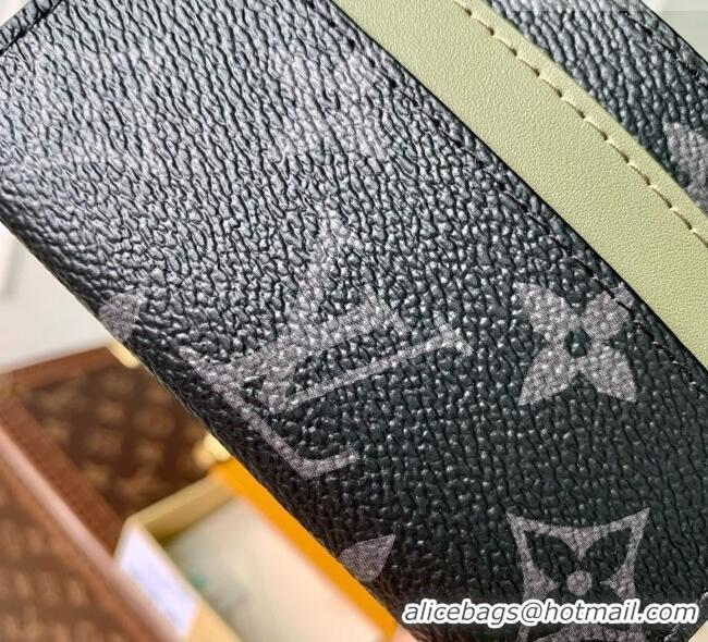 Grade Quality Louis Vuitton Double Card Holder in Monogram Eclipse Canvas M29768 Khaki Green/Black 2026