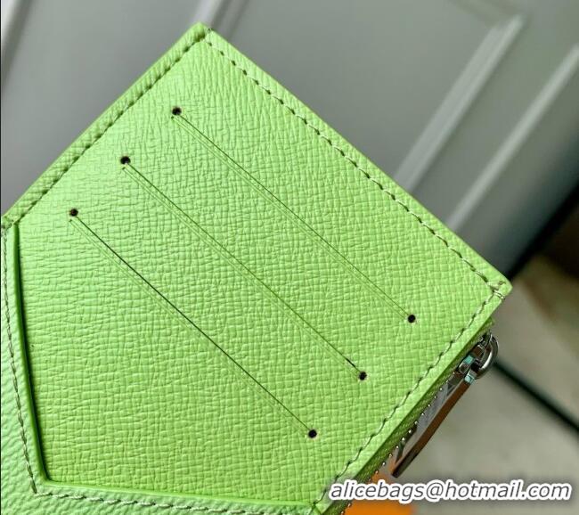 Famous Brand Louis Vuitton Coin Card Holder in Reactive Baseball Monogram Canvas M2A351 Green 2026