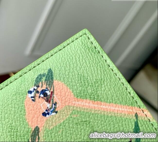Famous Brand Louis Vuitton Coin Card Holder in Reactive Baseball Monogram Canvas M2A351 Green 2026