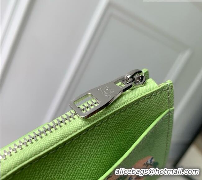 Famous Brand Louis Vuitton Coin Card Holder in Reactive Baseball Monogram Canvas M2A351 Green 2026