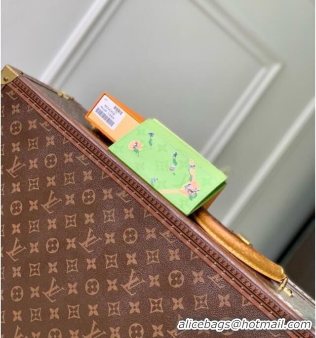 Famous Brand Louis Vuitton Coin Card Holder in Reactive Baseball Monogram Canvas M2A351 Green 2026