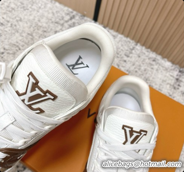 Sophisticated Louis Vuitton Louis Vuitton LV Trainer Sneakers in Leather LV073122 White/Khaki 2026