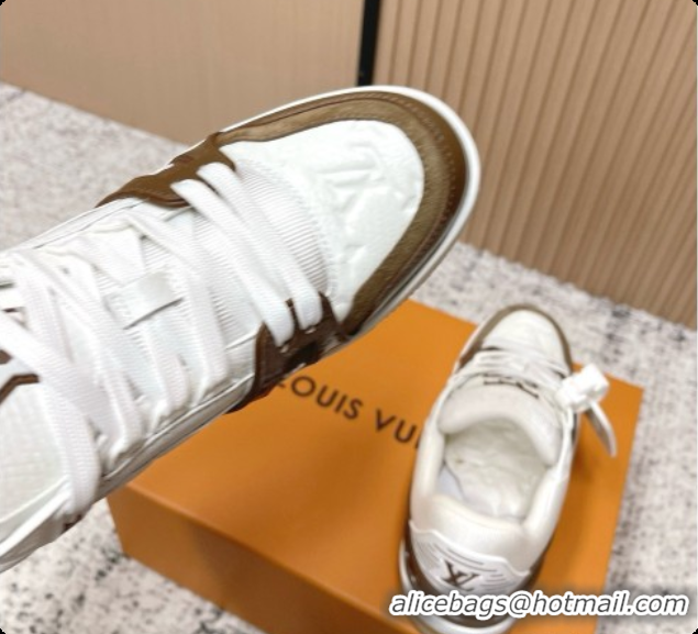 Sophisticated Louis Vuitton Louis Vuitton LV Trainer Sneakers in Leather LV073122 White/Khaki 2026