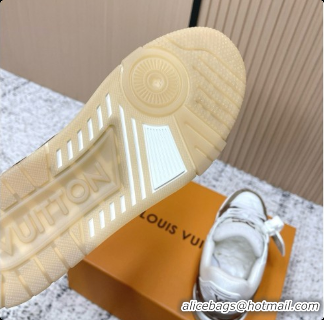 Sophisticated Louis Vuitton Louis Vuitton LV Trainer Sneakers in Leather LV073122 White/Khaki 2026