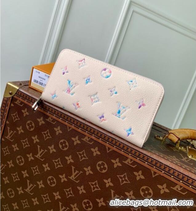 Original Cheap Louis Vuitton Zippy Wallet in Link Quartz Embossed Cowhide Leather M2A358 2026