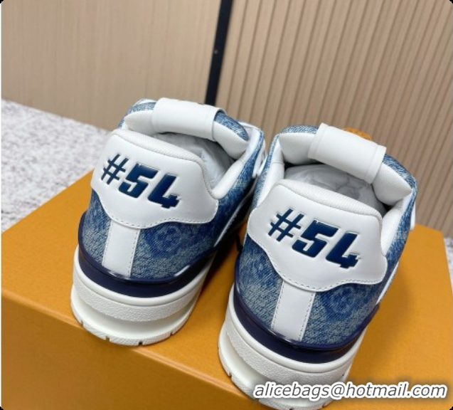 Best Product Louis Vuitton Louis Vuitton LV Trainer Sneakers in Mix of Materials LV073124 Blue 2026