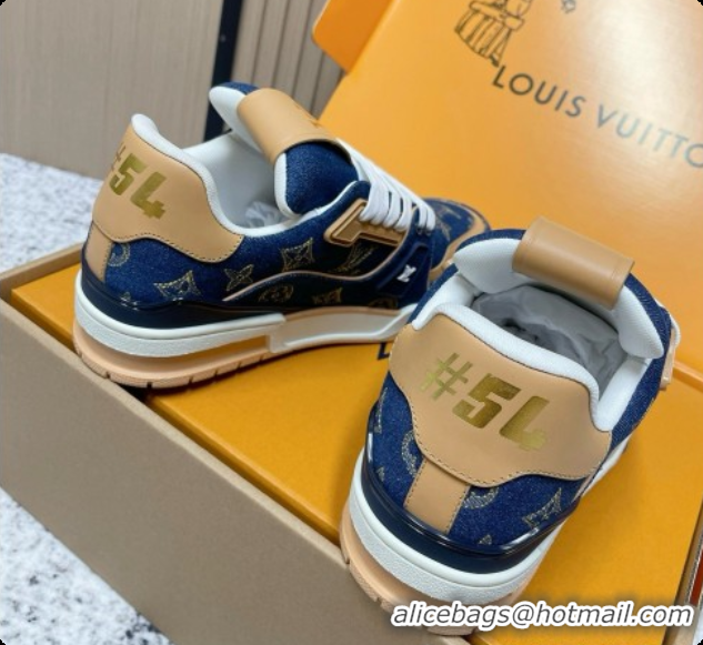 Buy Luxury Louis Vuitton Louis Vuitton LV Trainer Sneakers in Denim LV073128 Blue 2026