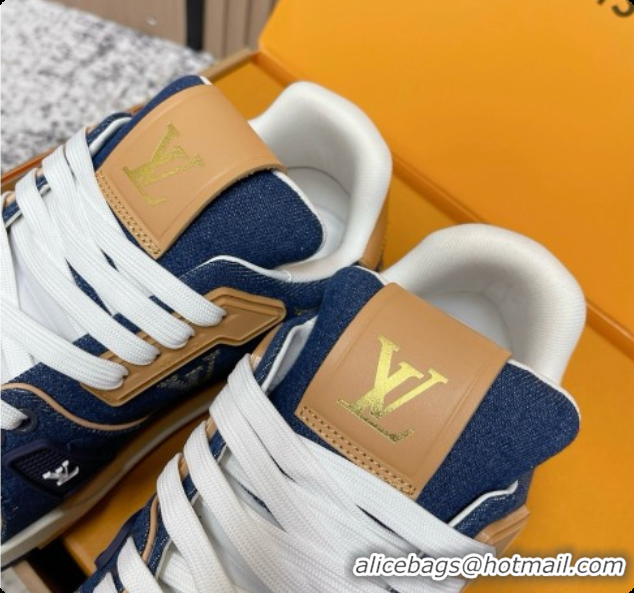 Buy Luxury Louis Vuitton Louis Vuitton LV Trainer Sneakers in Denim LV073128 Blue 2026