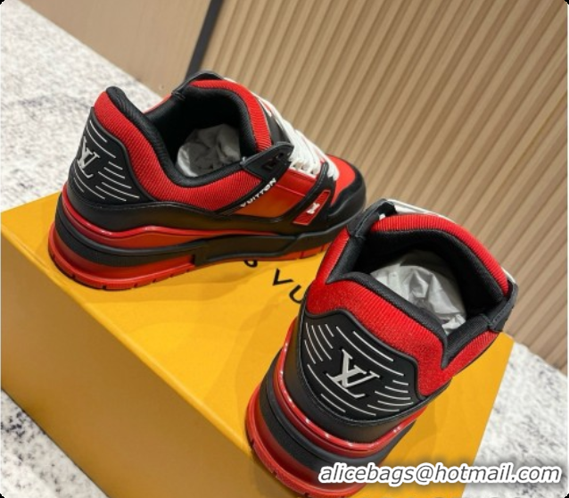 Good Product Louis Vuitton Louis Vuitton LV Trainer Sneakers in Leather LV073129 Black/Red 2026