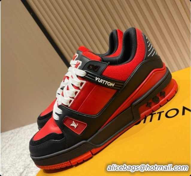 Good Product Louis Vuitton Louis Vuitton LV Trainer Sneakers in Leather LV073129 Black/Red 2026