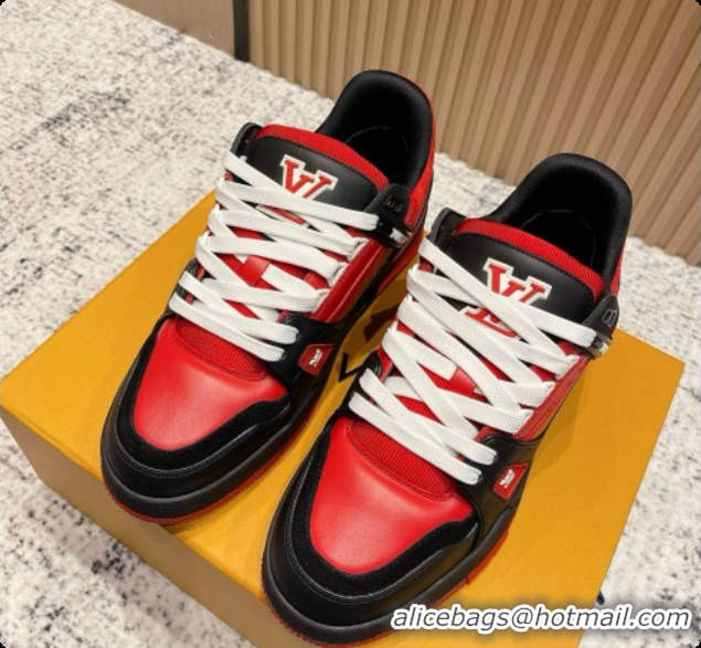 Good Product Louis Vuitton Louis Vuitton LV Trainer Sneakers in Leather LV073129 Black/Red 2026