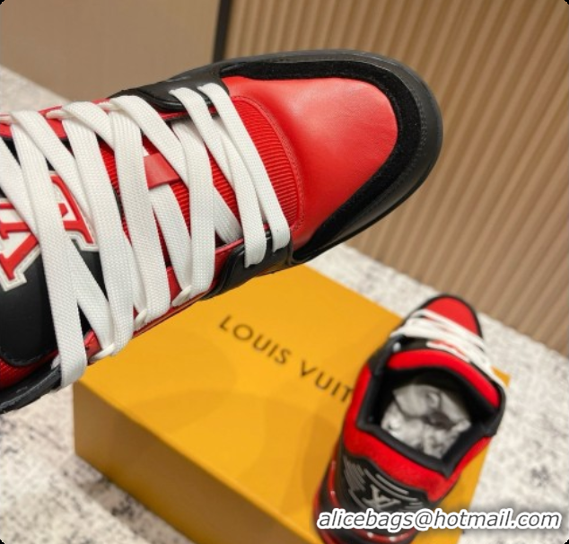 Good Product Louis Vuitton Louis Vuitton LV Trainer Sneakers in Leather LV073129 Black/Red 2026