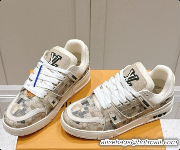 Pretty Style Louis Vuitton LV Trainer Sneakers in Mix of Materials LV073132 Pink 2026