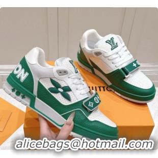 Low Cost Louis Vuitton Louis Vuitton LV Trainer Sneakers in Leather LV073133 White/Green 2026