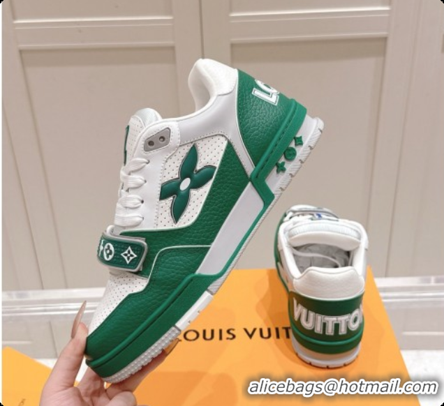 Low Cost Louis Vuitton Louis Vuitton LV Trainer Sneakers in Leather LV073133 White/Green 2026