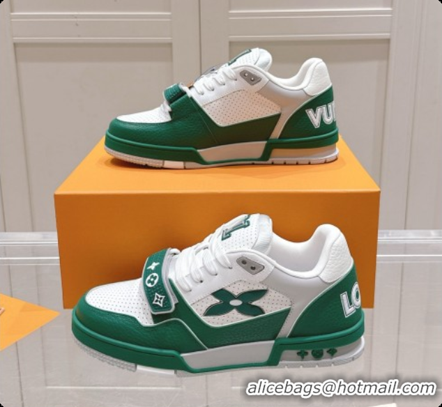 Low Cost Louis Vuitton Louis Vuitton LV Trainer Sneakers in Leather LV073133 White/Green 2026
