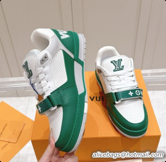 Low Cost Louis Vuitton Louis Vuitton LV Trainer Sneakers in Leather LV073133 White/Green 2026