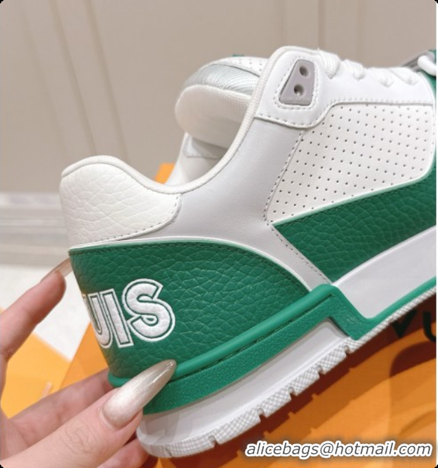 Low Cost Louis Vuitton Louis Vuitton LV Trainer Sneakers in Leather LV073133 White/Green 2026
