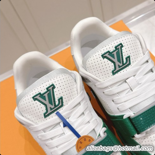 Low Cost Louis Vuitton Louis Vuitton LV Trainer Sneakers in Leather LV073133 White/Green 2026