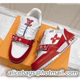 Most Popular Louis Vuitton Louis Vuitton LV Trainer Sneakers in Leather LV073134 White/Red 2026