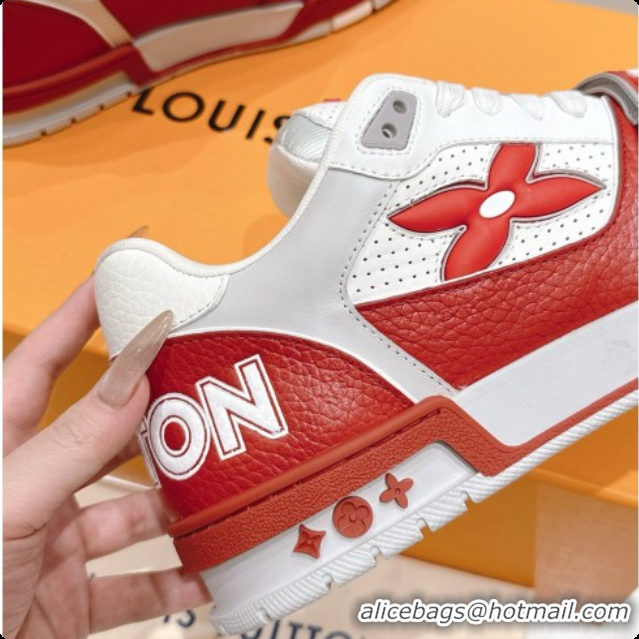 Most Popular Louis Vuitton Louis Vuitton LV Trainer Sneakers in Leather LV073134 White/Red 2026