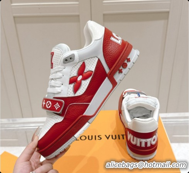 Most Popular Louis Vuitton Louis Vuitton LV Trainer Sneakers in Leather LV073134 White/Red 2026