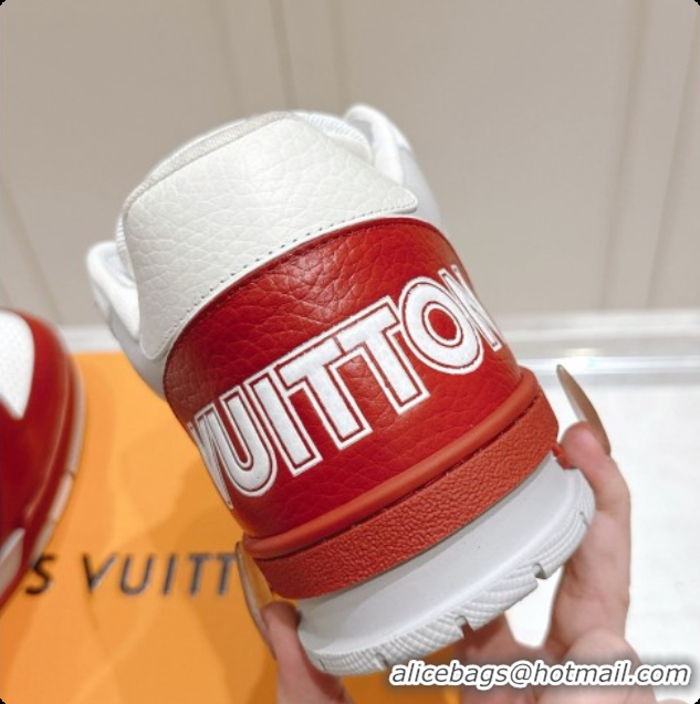 Most Popular Louis Vuitton Louis Vuitton LV Trainer Sneakers in Leather LV073134 White/Red 2026