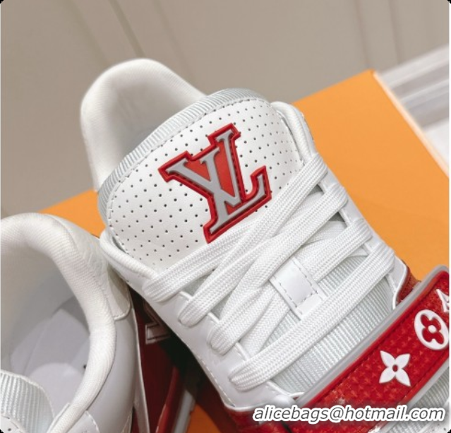 Most Popular Louis Vuitton Louis Vuitton LV Trainer Sneakers in Leather LV073134 White/Red 2026