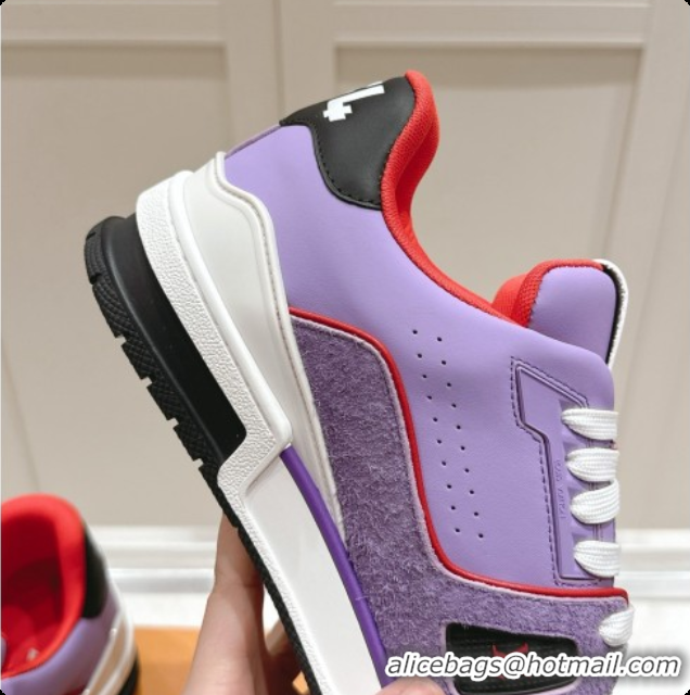 Luxurious Louis Vuitton LV Trainer Sneakers in Leather LV073135 Purple 2026