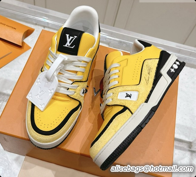 Purchase Louis Vuitton LV Trainer Sneakers in Leather LV073136 Yellow/Black 2026