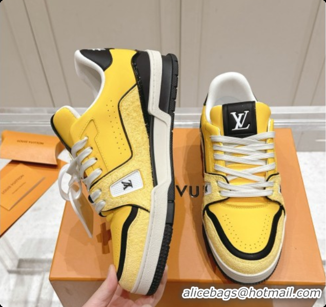 Purchase Louis Vuitton LV Trainer Sneakers in Leather LV073136 Yellow/Black 2026
