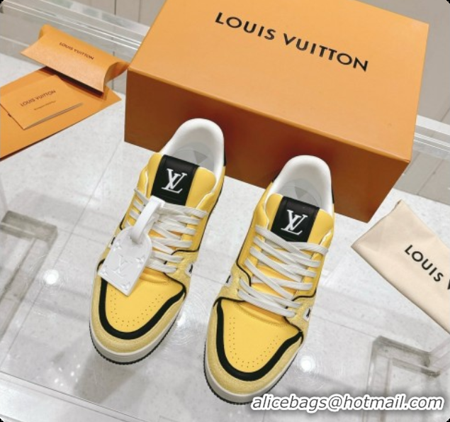 Purchase Louis Vuitton LV Trainer Sneakers in Leather LV073136 Yellow/Black 2026