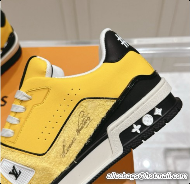 Purchase Louis Vuitton LV Trainer Sneakers in Leather LV073136 Yellow/Black 2026