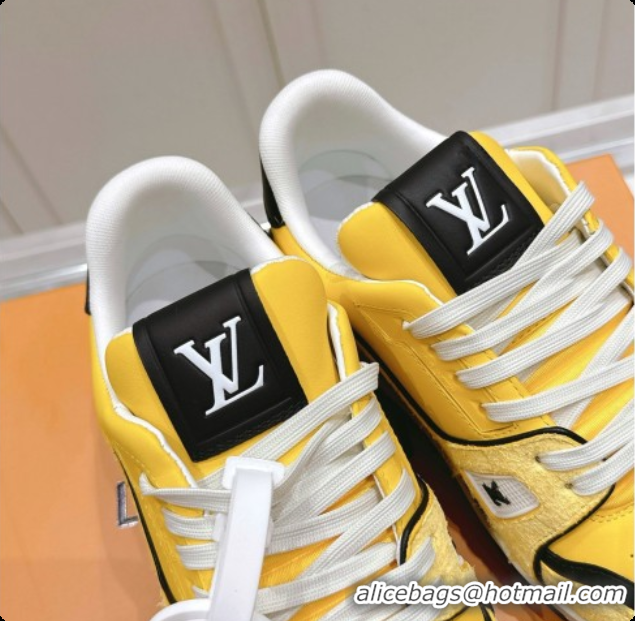 Purchase Louis Vuitton LV Trainer Sneakers in Leather LV073136 Yellow/Black 2026