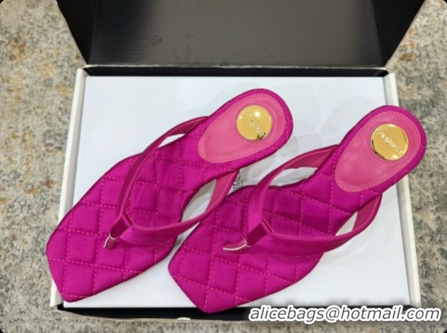 Good Quality Saint Laurent SIP Slides Sandal In Satin 4.5cm Heel 6073145 Rosy 2026