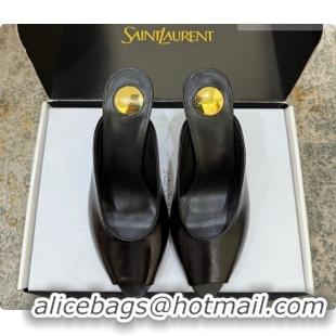 Luxurious Saint Laurent SABRINA Leather Mules 8.5cm 6073146 Black 2026
