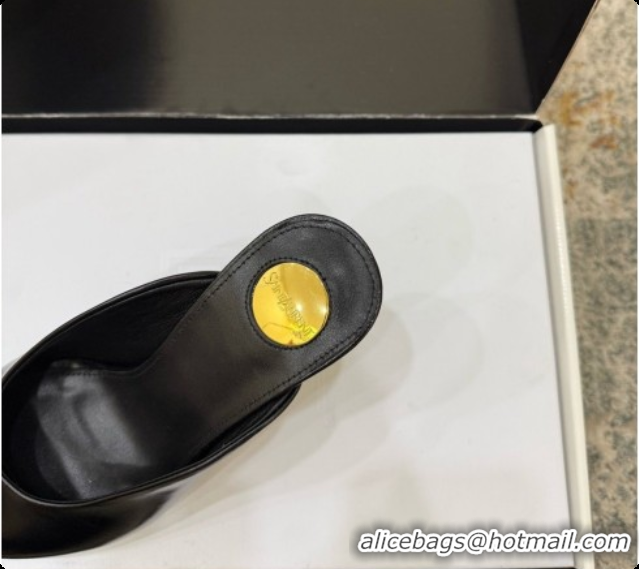 Luxurious Saint Laurent SABRINA Leather Mules 8.5cm 6073146 Black 2026